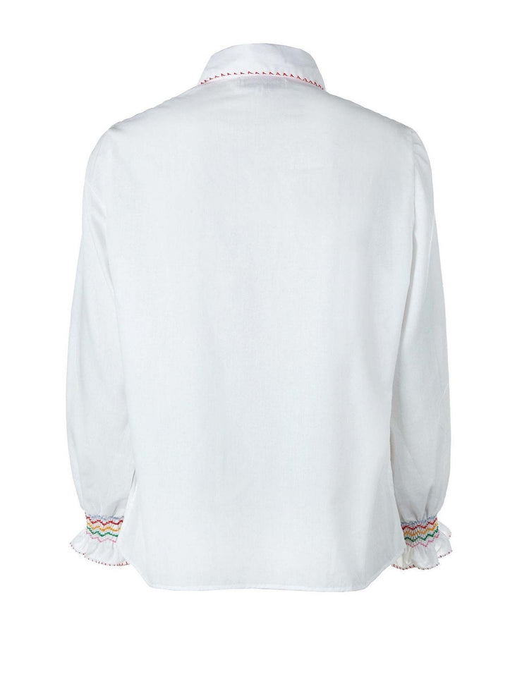Embroidered white dora shirt