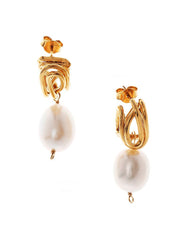 Gold and pearl “Human Nature” earrings