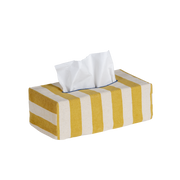 Tangier stripe tissue box cover Interiors Alice Palmer & Co Mustard   - Collagerie