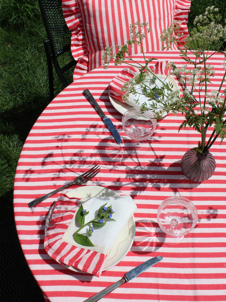 100% linen Amuse La Bouche tablecloth handmade in India by skilled artisans using eco-friendly pigment dyes. Collagerie.com