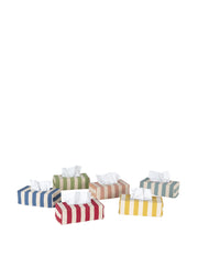 Tangier mustard stripe tissue box cover