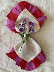 100% linen Amuse La Bouche napkins handmade in India by skilled artisans using eco-friendly pigment dyes. Collagerie.com