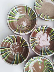 Taupe stripe mini dish