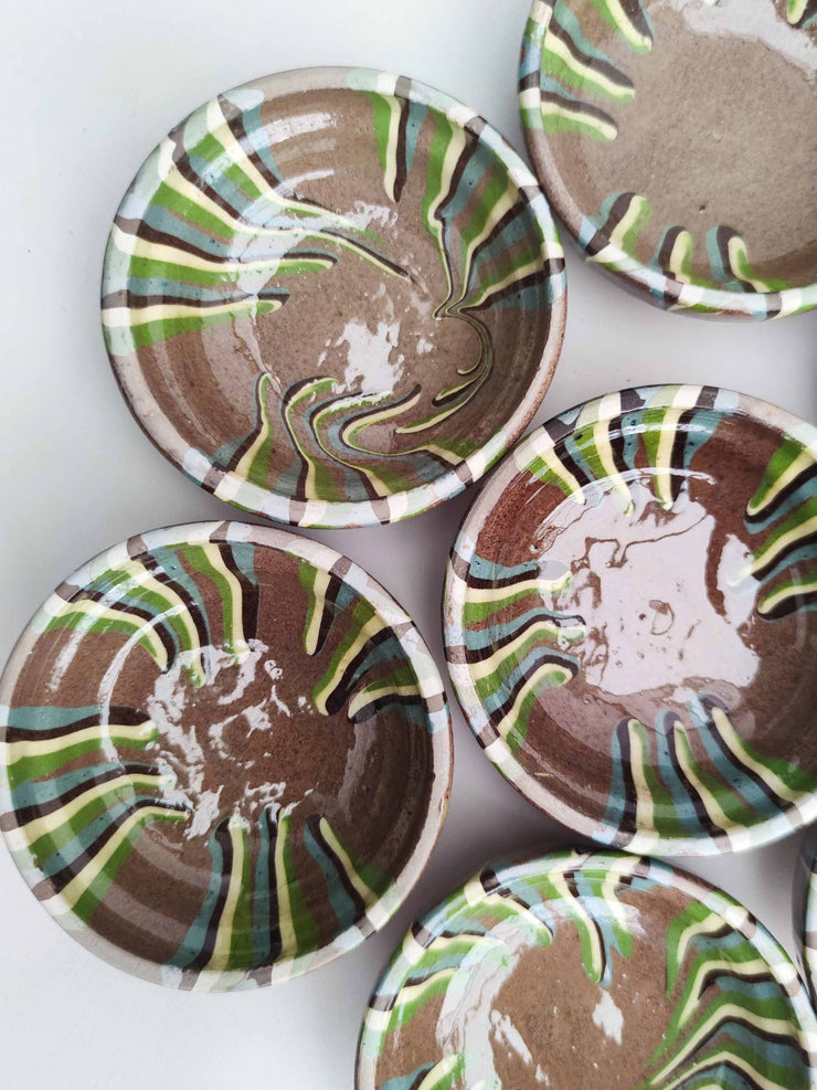 Taupe stripe mini dish
