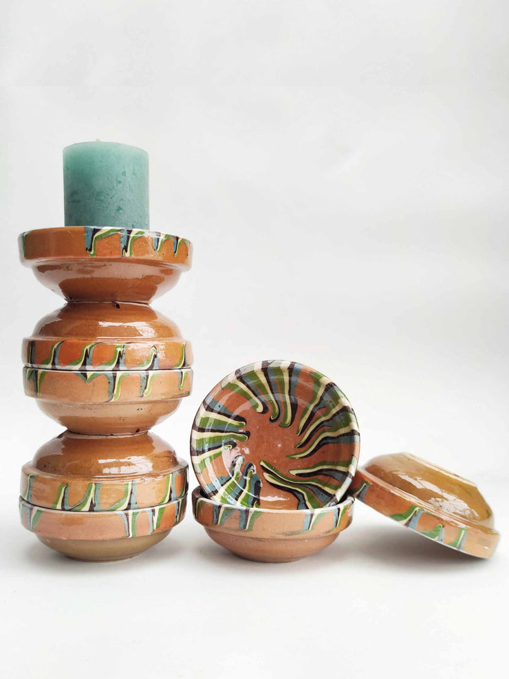 Taupe stripe mini dish