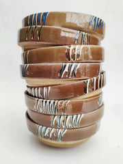 Taupe half-stripe side dish
