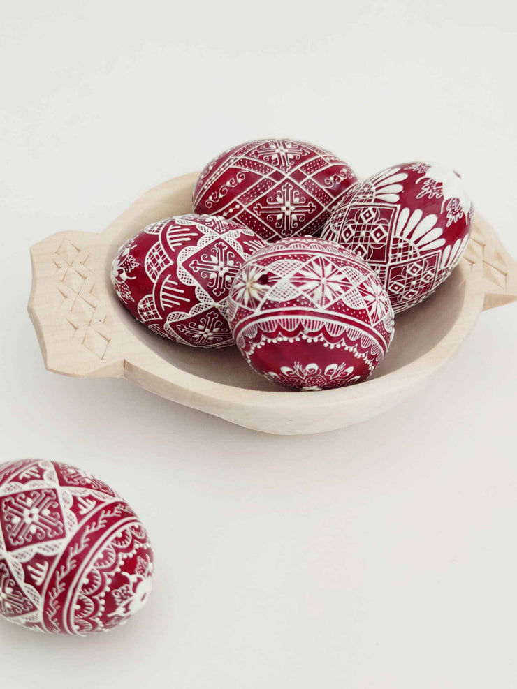 Red hand-painted eggs