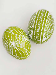 Lime hand-painted eggs