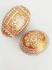 Gold hand-painted eggs