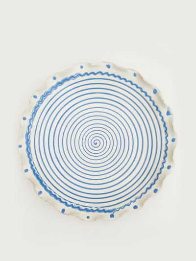 Casa de Folklore Blue and white Iris - large ripple plate at Collagerie