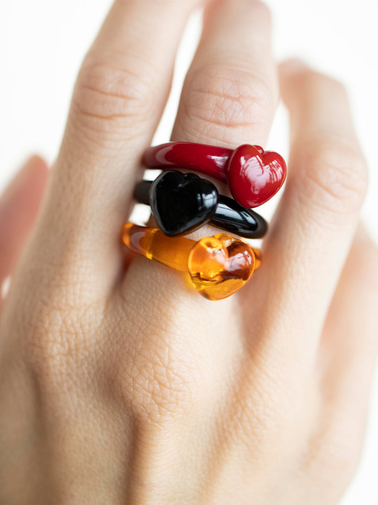 The Love ring from sandralexandra is handcrafted with lampwork glass by Spanish artisans local to Barcelona. Collagerie.com