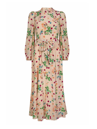 Beulah London Cream strawberry printed sonia dress at Collagerie