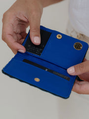 Seba black wallet with electric blue inside