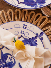 Liliana blue and white ceramic dinner plate