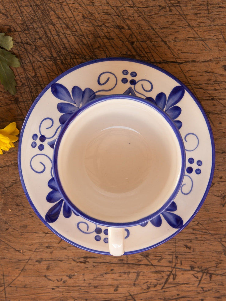 Liliana blue and white ceramic cup and saucer