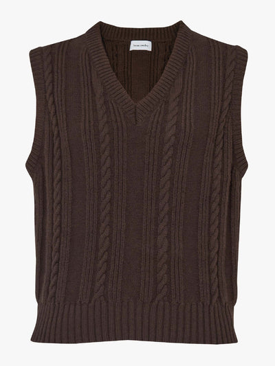 Issue Twelve Rosa brown wool cashmere vest at Collagerie