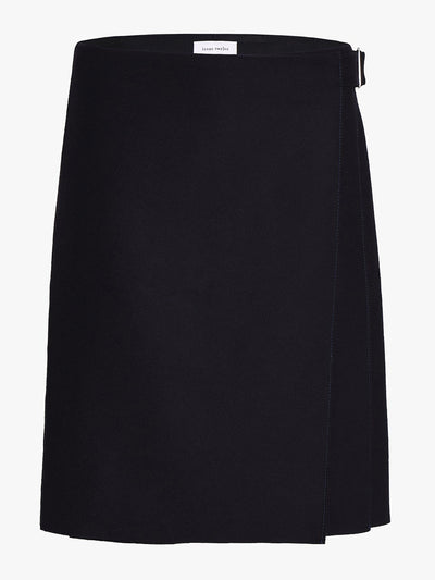 Issue Twelve Kate navy blue wool and cashmere skirt at Collagerie