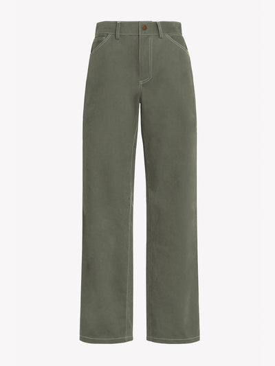 Issue Twelve Brushed cotton sage green Lenny trouser at Collagerie