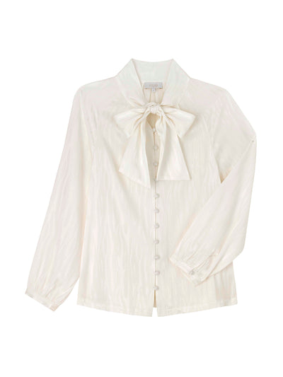 Yolke White silk Jessica blouse at Collagerie