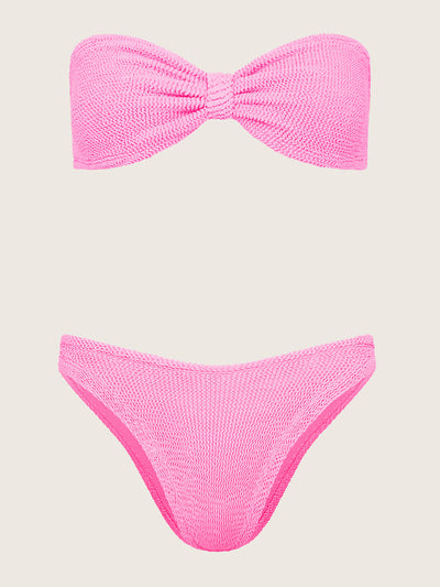 Hunza G Bubblegum pink Jean bandeau bikini at Collagerie
