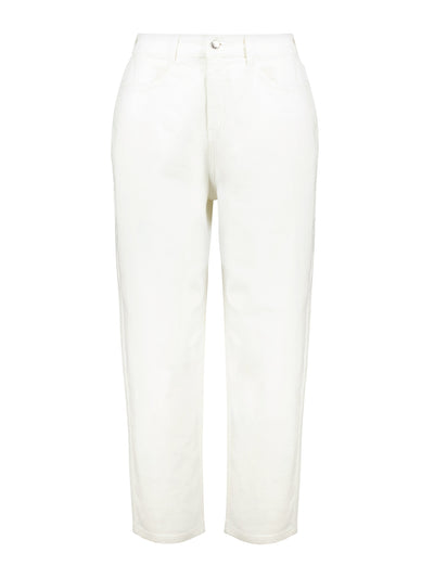 Baukjen White organic barrell leg jeans at Collagerie