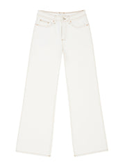 A wardrobe staple by Seventy + Mochi that will be your go-to white denim jean. A long, vintage-inspired wide leg with a high rise and slim on the hips. Collagerie.com