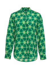 Jeri nebula print silk shirt