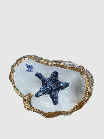 Hadeda Decoupaged oyster shell, number 6 at Collagerie