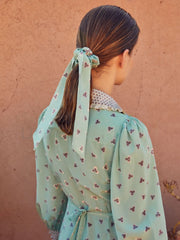 Calla green printed geo dress
