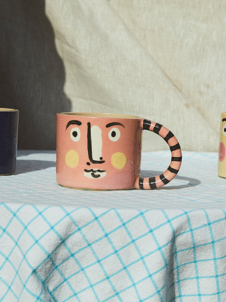 Pink face mug