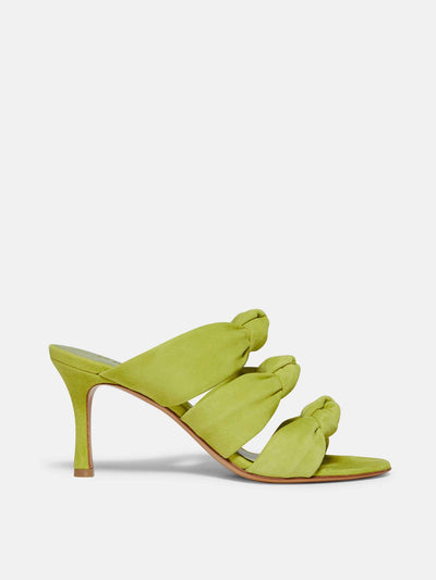 Le Monde Beryl Citrine suede knot sandal heel at Collagerie