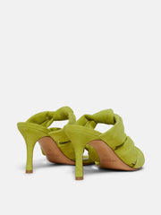 Citrine suede knot sandal heel