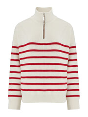 Alyson red and white stripe jumper