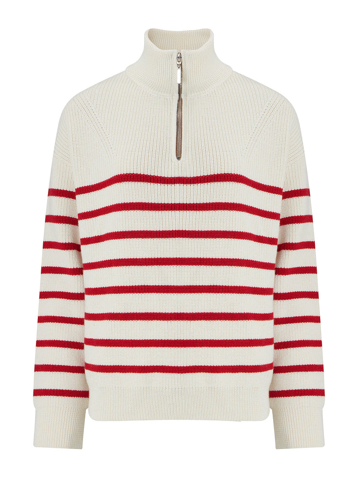 Alyson red and white stripe jumper