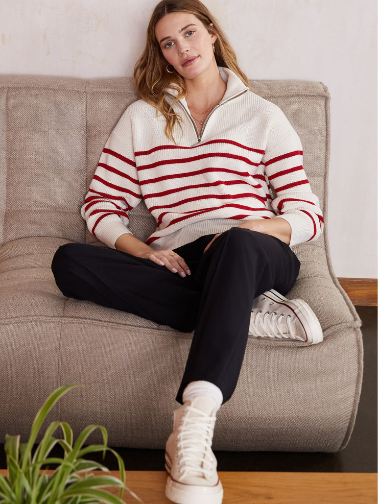 Alyson red and white stripe jumper