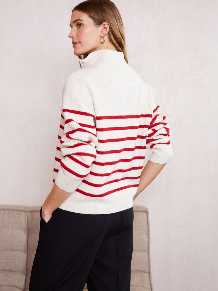 Alyson red and white stripe jumper