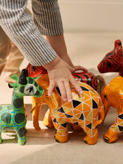 Papier Mâché children's animal toys trio