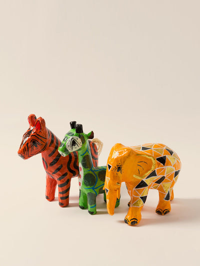 Kalinko Papier Mâché children's animal toys trio at Collagerie