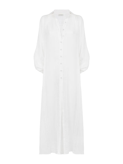 Evarae Soft white Leia dress in Lyocell Tencel at Collagerie