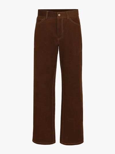 Issue Twelve Lenny brown brushed cotton trousers at Collagerie
