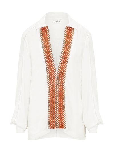Evarae White and amber Lorna shirt at Collagerie