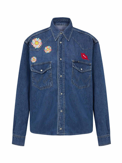 The Jacket Bar Dark blue 'Lady Garden' denim shirt at Collagerie