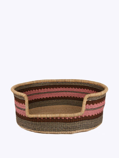 Hadeda Baba large dog basket in black, pink and rust at Collagerie