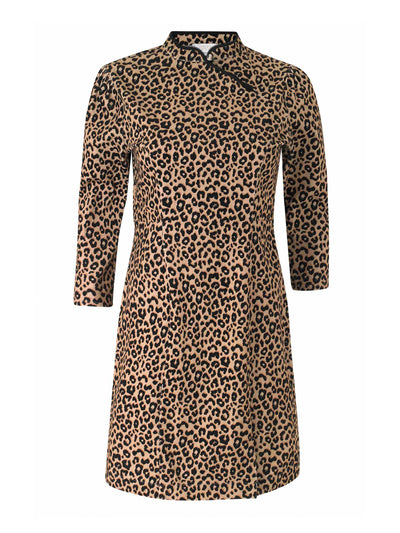 Yolke Leopard corduroy Alexa mini dress at Collagerie