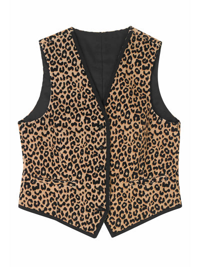 Yolke Leopard corduroy waistcoat at Collagerie