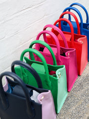 Electric blue mini tote bag