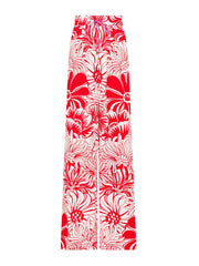 Manu cotton trouser in Calypso red floral print