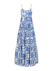Blue merle cotton maxi dress