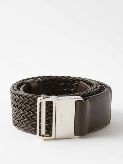 The Row Woven-leather belt at Collagerie