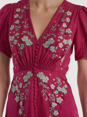 Pink embroidered Lea dress